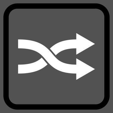 Shuffle okları doğru vektör simgesi bir çerçeve içinde