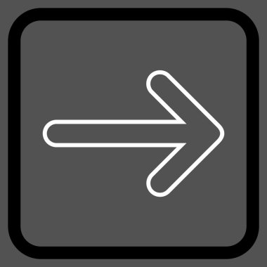 Yuvarlak ok doğru vektör simgesi bir çerçeve içinde