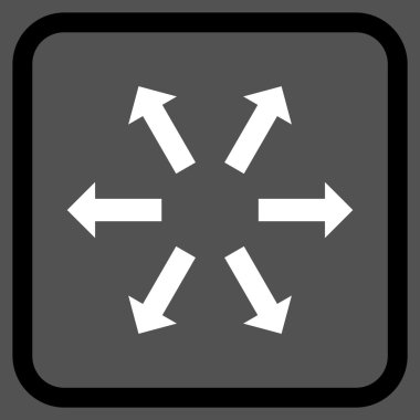 Radyal oklar bir çerçeve içinde simge vektör