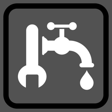 Sıhhi tesisat vektör simgesi bir çerçeve içinde