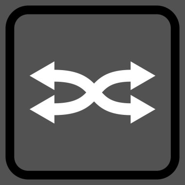 Shuffle okları yatay vektör simgesi bir çerçeve içinde