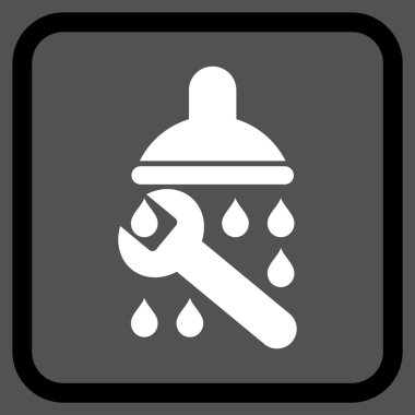 Duş sıhhi tesisat vektör simgesi bir çerçeve içinde