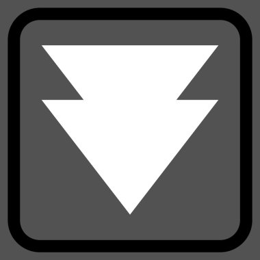 Vektör simgesi bir çerçeve içinde aşağı iner