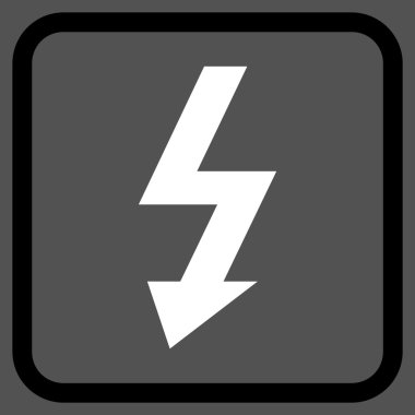 Yüksek gerilim vektör simgesi bir çerçeve içinde