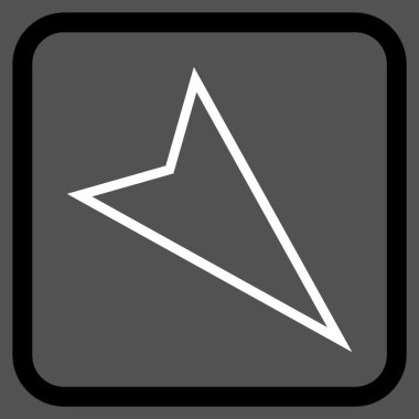 İşaretçi vektör simgesi bir çerçeve içinde aşağı