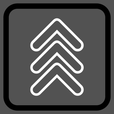 İşaretçi yukarı vektör simgesi bir çerçeve içinde üçlü