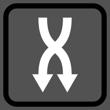 Vektör simgesi aşağı okları bir çerçevede shuffle