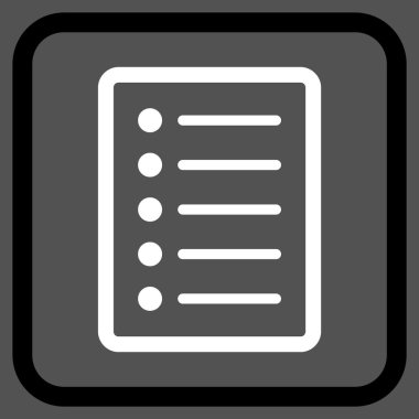 Liste sayfa vektör simgesi bir çerçeve içinde