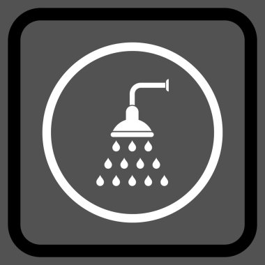 Duş vektör simgesi bir çerçeve içinde
