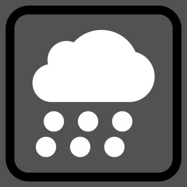 Yağmur bulutu vektör simgesi bir çerçeve içinde