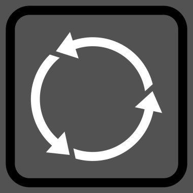 Geri dönüşüm vektör simgesi bir çerçeve içinde