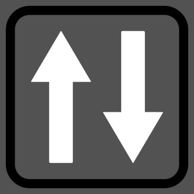 Dikey Çevir ok simge bir çerçeve içinde vektör