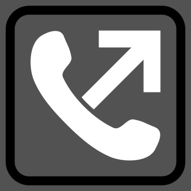 Giden arama vektör simgesi bir çerçeve içinde