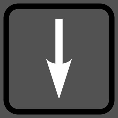 Vektör simgesi bir çerçeve içinde aşağı ok keskin