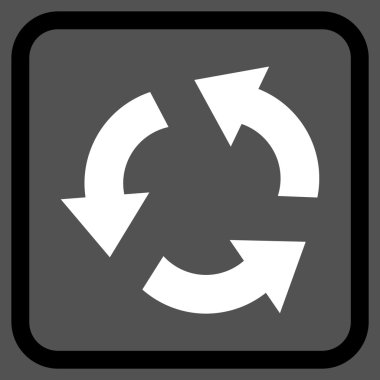 Geri dönüşüm vektör simgesi bir çerçeve içinde