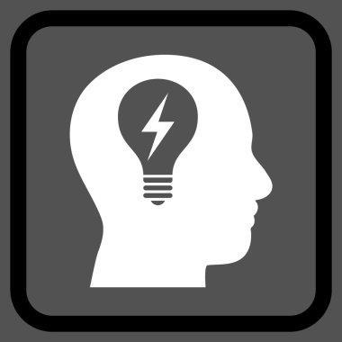 Kafası ampul vektör simgesi bir çerçeve içinde