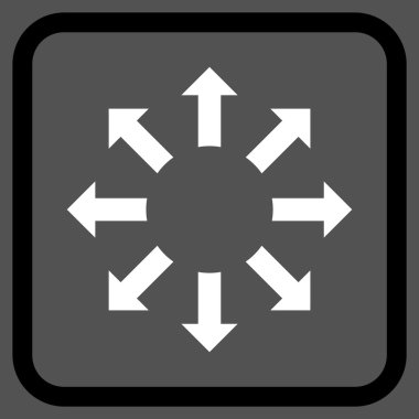 Genişletin okları vektör simgesi bir çerçeve içinde