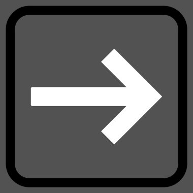 Sağ ok vektör simgesi bir çerçeve içinde