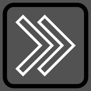 Üst karakter doğru vektör simgesi bir çerçeve içinde