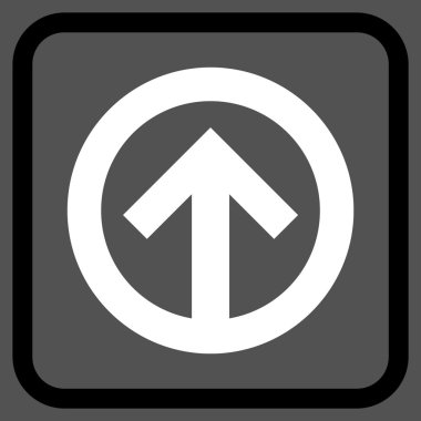 Yön yukarı vektör simgesi bir çerçeve içinde