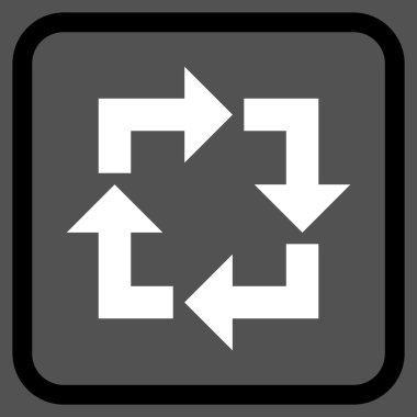 Geri dönüşüm vektör simgesi bir çerçeve içinde