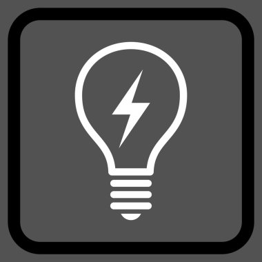 Elektrikli ampul vektör simgesi bir çerçeve içinde