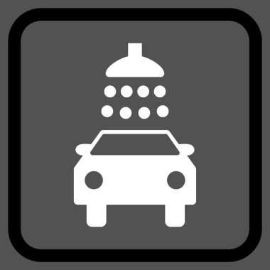 Araba duş vektör simgesi bir çerçeve içinde