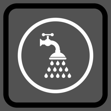 Duş musluk vektör simgesi bir çerçeve içinde