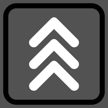 Vektör simgesi bir çerçeve içinde yukarı çift ok ucu