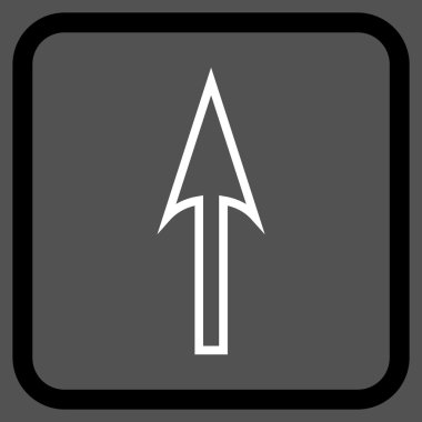 Vektör simgesi bir çerçeve içinde yukarı ok keskin