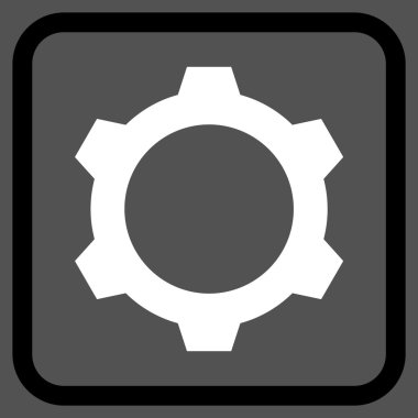 Dişli vektör simgesi bir çerçeve içinde