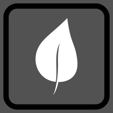 Bitki yaprak vektör simgesi bir çerçeve içinde