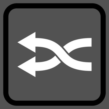 Shuffle oklar sol vektör simgesi bir çerçeve içinde