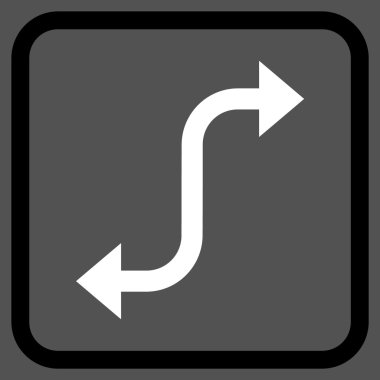 Bend ok vektör simgesi bir çerçeve içinde karşısında