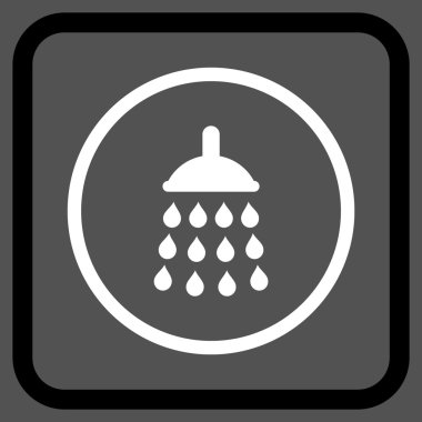 Duş vektör simgesi bir çerçeve içinde