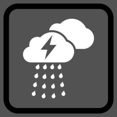 Fırtına bulutları vektör simgesi bir çerçeve içinde