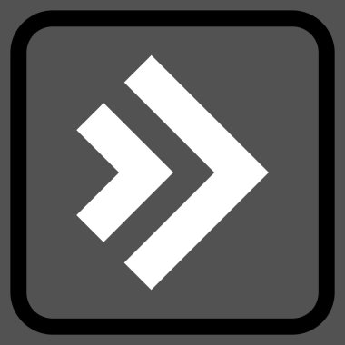 Üst karakter doğru vektör simgesi bir çerçeve içinde