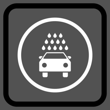 Oto yıkama vektör simgesi bir çerçeve içinde