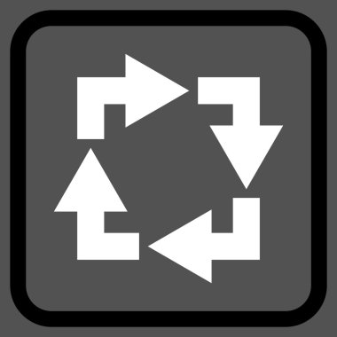 Geri dönüşüm vektör simgesi bir çerçeve içinde