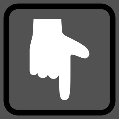 Vektör simgesi bir çerçeve içinde aşağı el işaretçisi