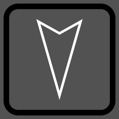 İşaretçi vektör simgesi bir çerçeve içinde aşağı