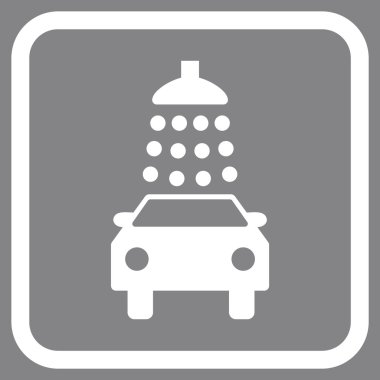 Oto yıkama vektör simgesi bir çerçeve içinde