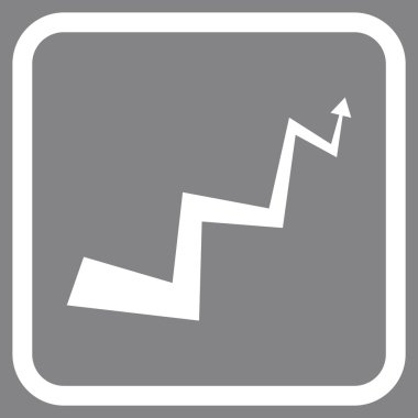 Eğri ok vektör simgesi bir çerçeve içinde