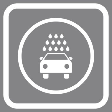 Oto yıkama vektör simgesi bir çerçeve içinde