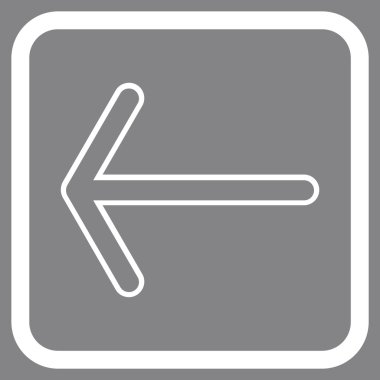 Ok sol vektör simgesi bir çerçeve içinde