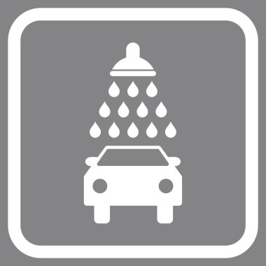 Araba duş vektör simgesi bir çerçeve içinde