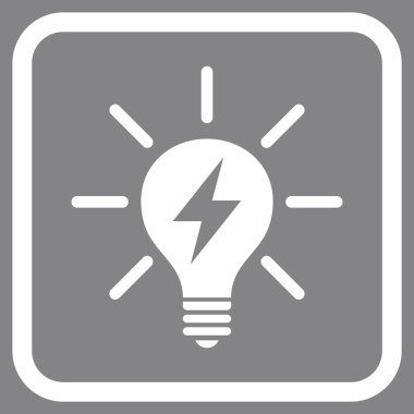 Elektrik ışık ampul vektör simgesi bir çerçeve içinde