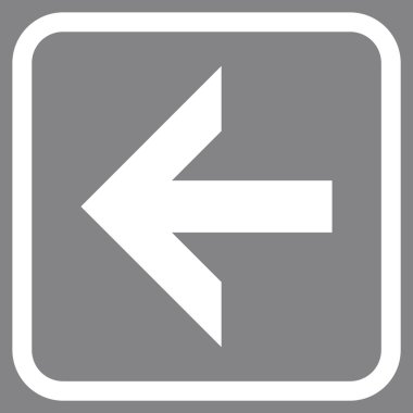 Ok sol vektör simgesi bir çerçeve içinde