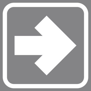 Ok sağ vektör simgesi bir çerçeve içinde