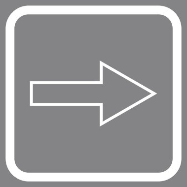 Ok sağ vektör simgesi bir çerçeve içinde